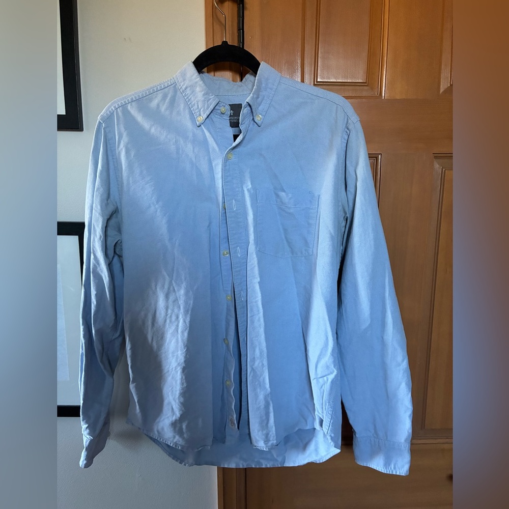 Hawkings McGill Sky Blue Button-Down Shirt Smart Casual Size S